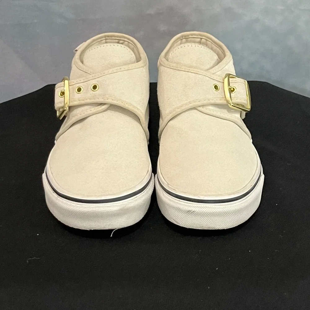 Vans‎ Suede Chukka MS Monk Strap Mid Top Sneakers Cream Gold Buckle Womens 6